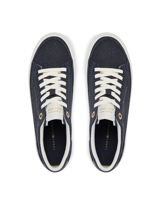 Tommy Hilfiger Tommy Hilfiger Tenisky Th Foxing Platform Washed Canvas FW0FW09172 Modrá