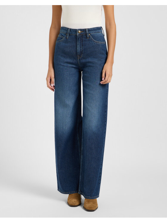 Lee Lee Jeansy 112363523 Niebieski Palazzo Fit