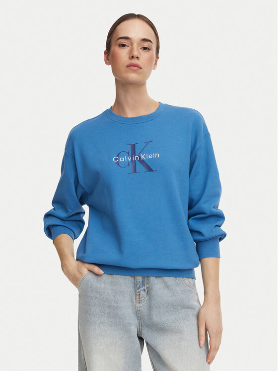 Calvin Klein Jeans Calvin Klein Jeans Bluza Monologo LV047B234G Niebieski Relaxed Fit