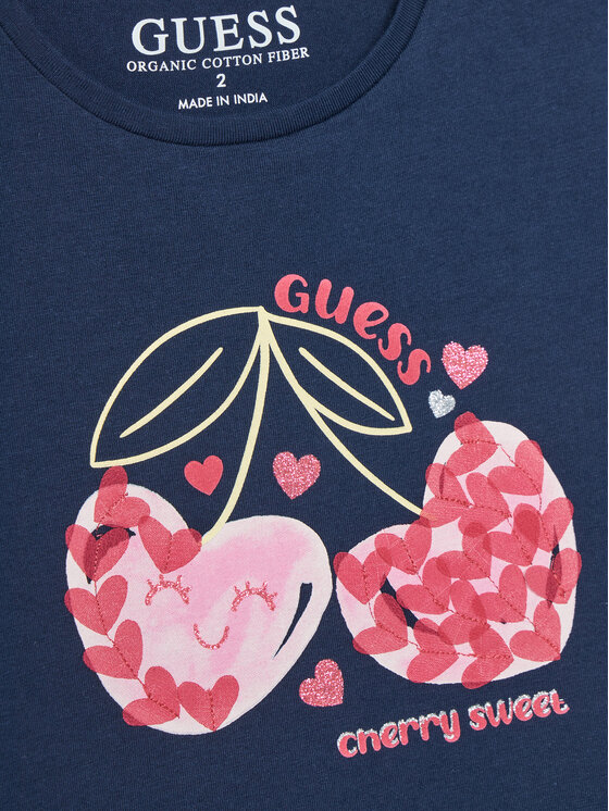 Guess Guess Tricou K5GI03 K6YW4 Albastru Regular Fit
