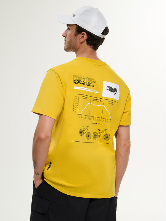 4F 4F T-Shirt WHEEL & WAVE Żółty Relaxed Fit