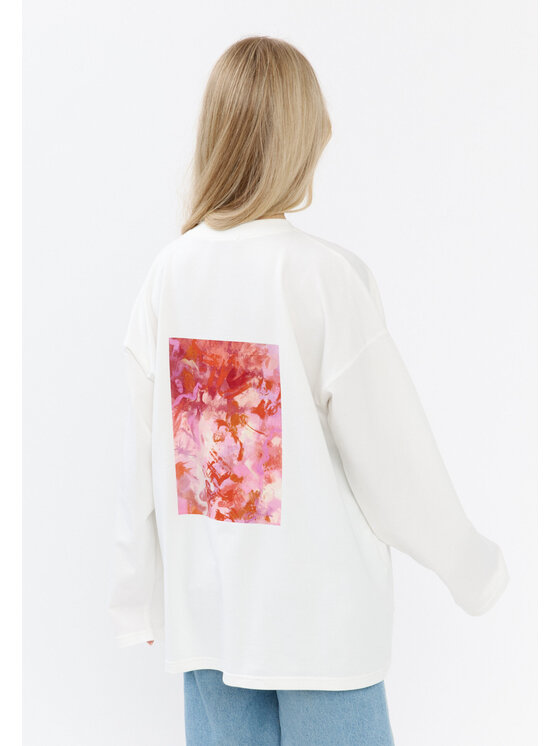 Mirons Mirons Longsleeve Print Biały Oversize