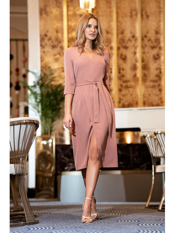 Stylove Stylove Večerní šaty S396 Růžová Premium Fit