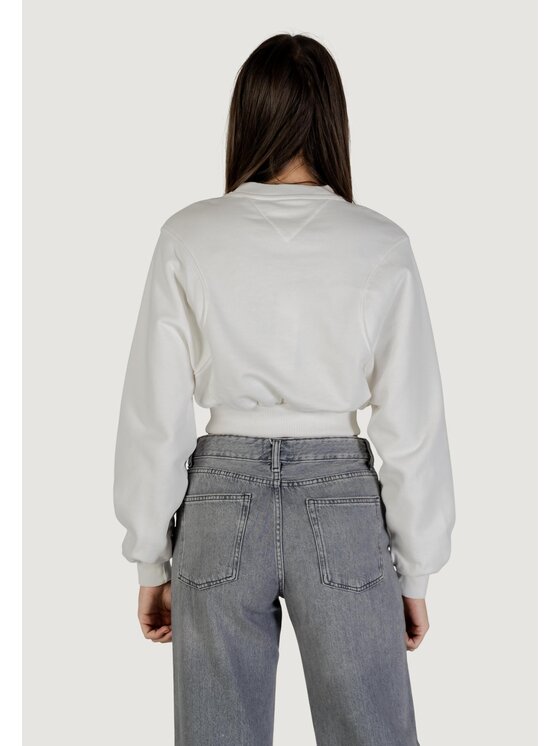 Tommy Jeans Tommy Jeans Felpa TJW CRP S-FLAG CREW Bianco Casual Fit