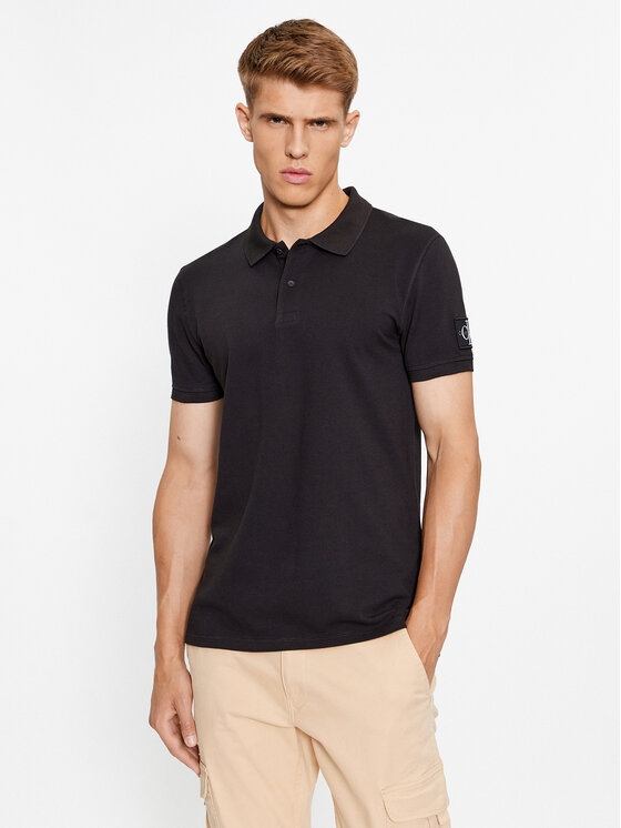 Calvin Klein Jeans Calvin Klein Jeans Тениска с яка и копчета J30J323394 Черен Regular Fit
