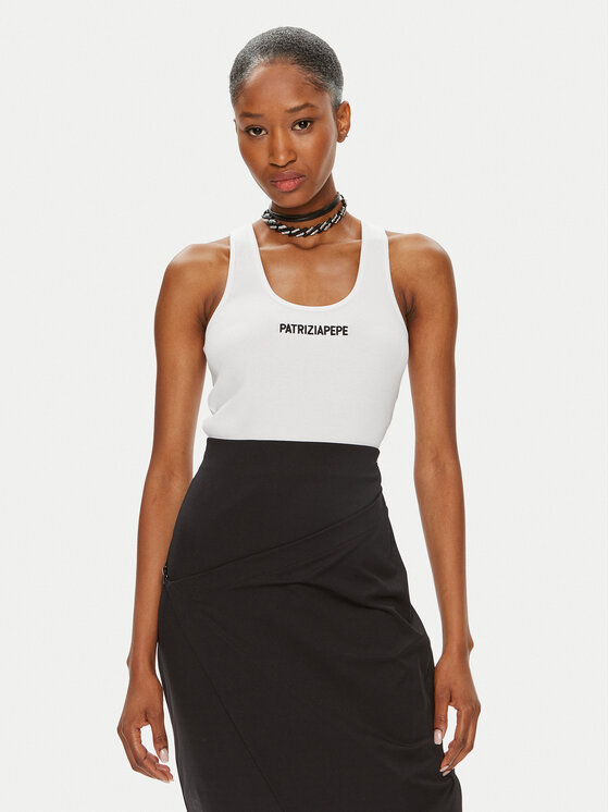 Patrizia Pepe Patrizia Pepe Top 8M1617/J216-W103 Alb Slim Fit