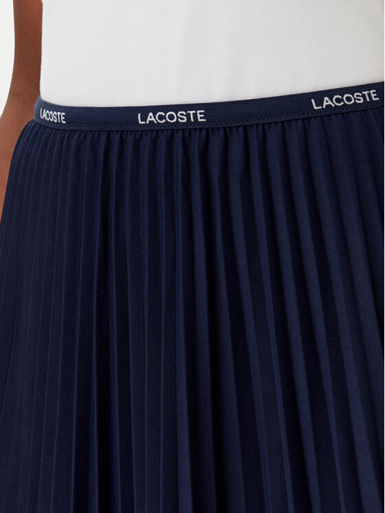 Lacoste Lacoste Plisovaná sukňa JF1403 Tmavomodrá Regular Fit