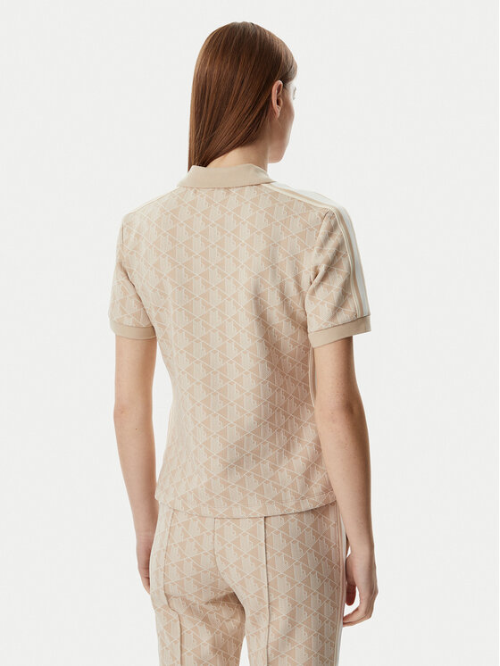 Lacoste Lacoste Тениска с яка и копчета DF3364 Светлобежов Slim Fit
