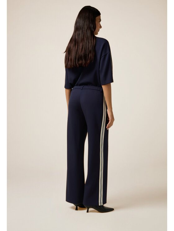 Oltre Oltre Pantaloni di tessuto P831J002388N034 Blu Baggy Fit