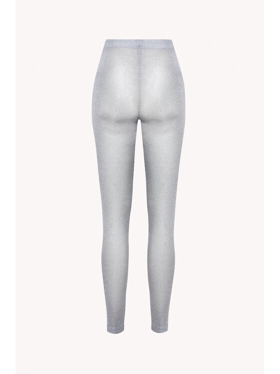 EPUZER EPUZER Legginsy Metallic mesh Srebrny Standard Fit