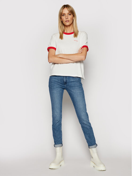 Wrangler T-Shirt Ringer W7S0DRR06 Bílá 