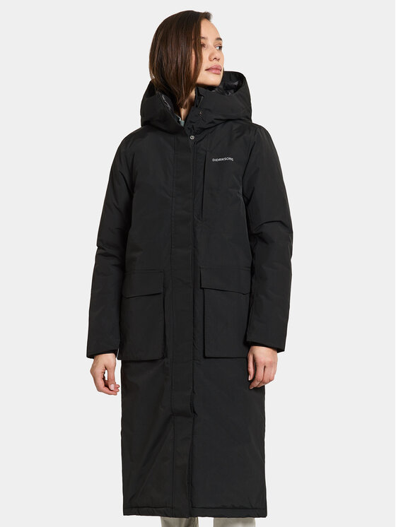 Didriksons Didriksons Parka Leya 504846 Fekete Relaxed Fit