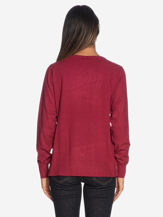 Yes Zee Yes Zee Maglione Maglia donna Bordeaux Regular Fit