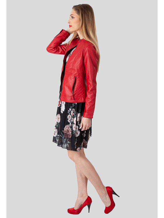 Perso Perso Dámska bunda BLE910002F Červená Regular Fit