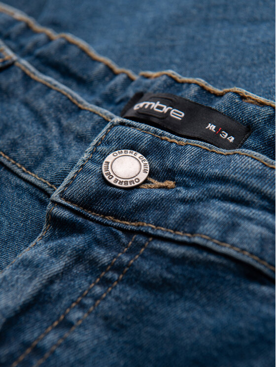Ombre Ombre Jeansy OM-PADP-0254 Niebieski Regular Fit