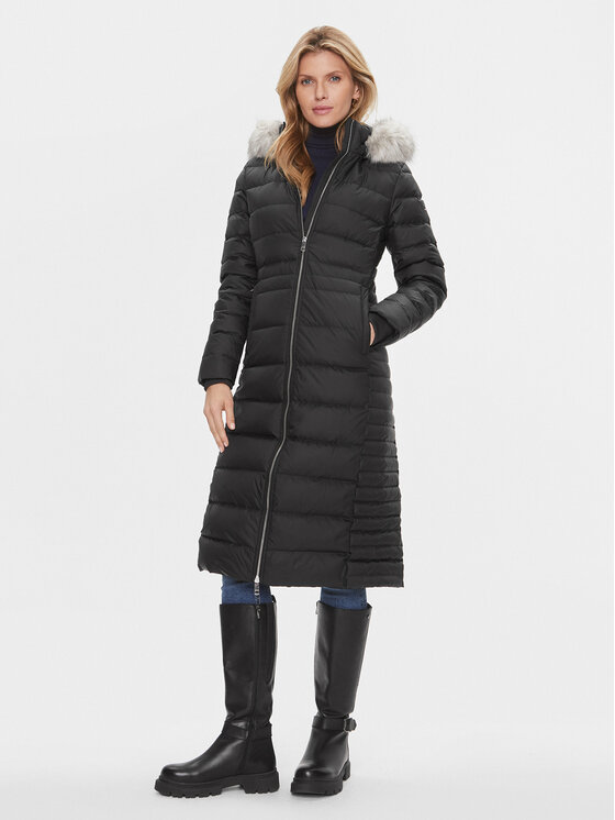 Tommy Hilfiger Tommy Hilfiger Pūkinė striukė Tyra WW0WW39745 Juoda Regular Fit