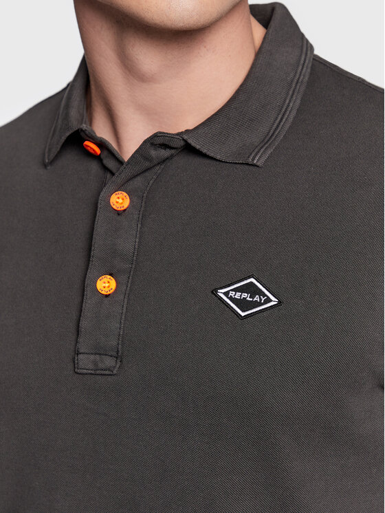 REPLAY Replay Polo M3070A.000.22696M Szary Regular Fit