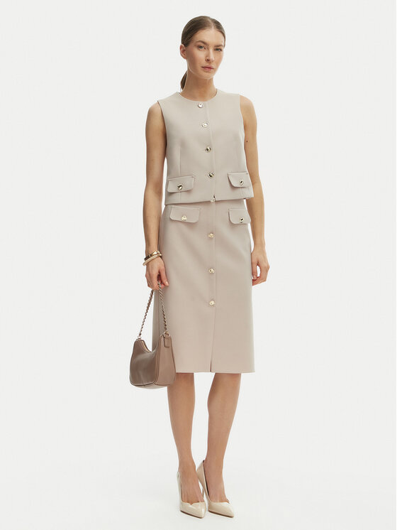 Rinascimento Rinascimento Spódnica ołówkowa CFC0128271003 Beżowy Slim Fit