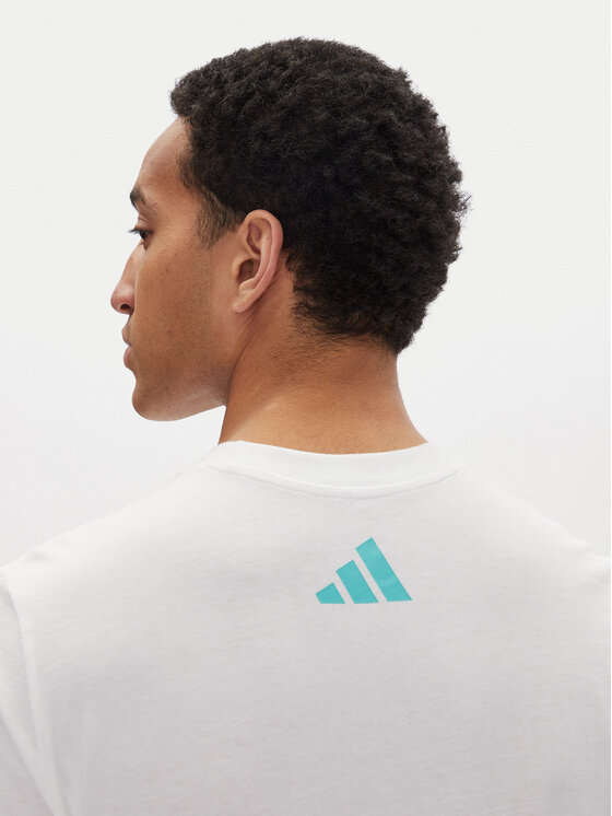 adidas adidas T-Shirt Mercedes - AMG Petronas Formula One Team DNA Graphic JV5456 Biały Regular Fit