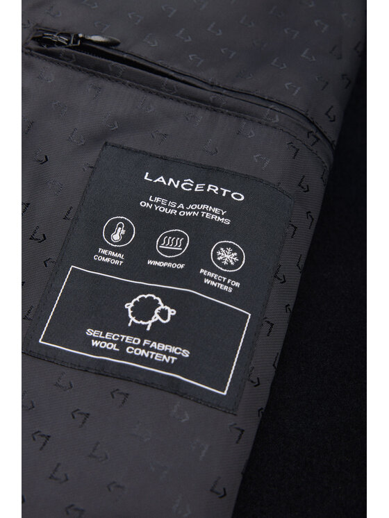 Lancerto Lancerto Płaszcz zimowy Vernol PC073225000017 Czarny Regular Fit