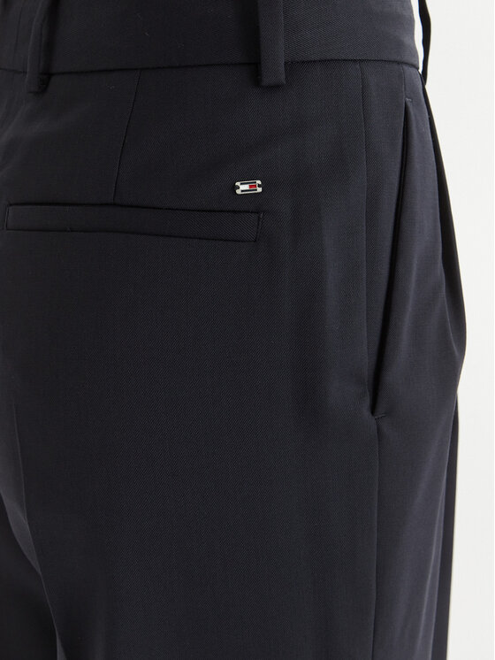 Tommy Hilfiger Tommy Hilfiger Auduma bikses Timeless WW0WW48352 Tumši zils Straight Fit