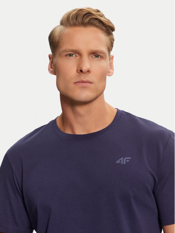 4F 4F Marškinėliai 4FWMM00TTSHM1843 Tamsiai mėlyna Regular Fit