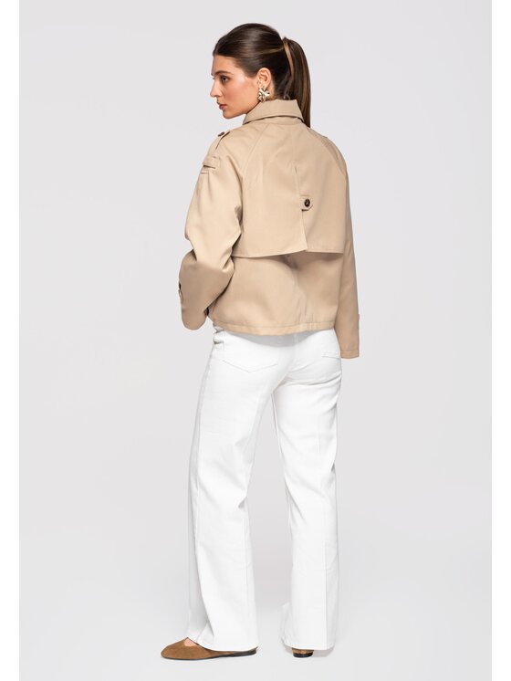 Ombre Ombre Kurtka przejściowa OW-JANP-0120 Beżowy Regular Fit