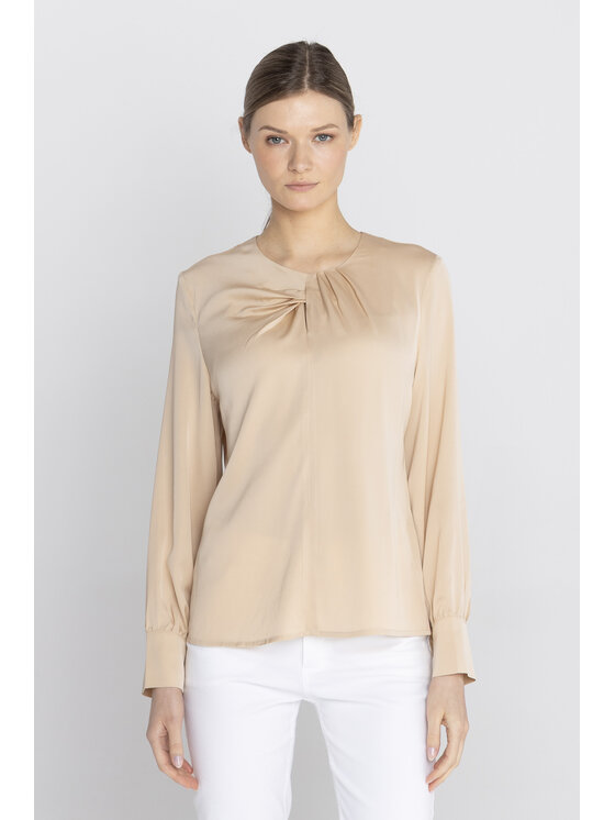 Deni Cler Milano Deni Cler Milano Bluzka T-DC-1426-F2-80-12-1 Beżowy Regular Fit