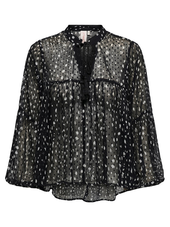 ONLY ONLY Blúz Aida 15283695 Fekete Loose Fit