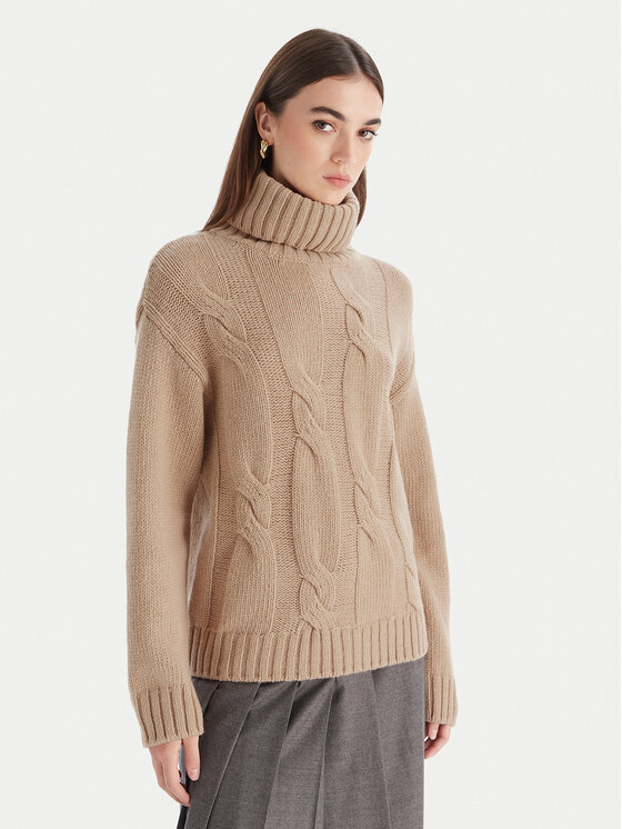 Luisa Spagnoli Luisa Spagnoli Rollkragenpullover Cerema 100250 Beige Regular Fit