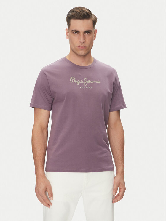 Pepe Jeans Pepe Jeans T-Shirt Eggo N PM508208 Fialová Regular Fit