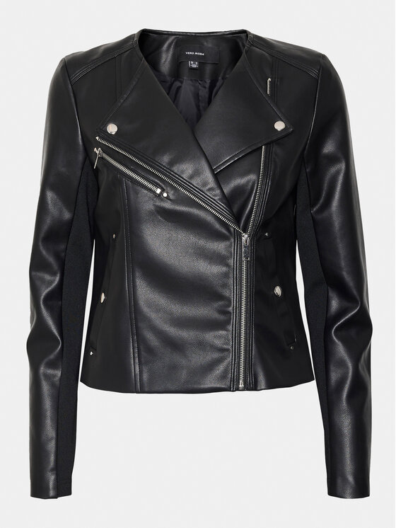Vero Moda Vero Moda Bunda z imitácie kože Riley 10302441 Čierna Slim Fit