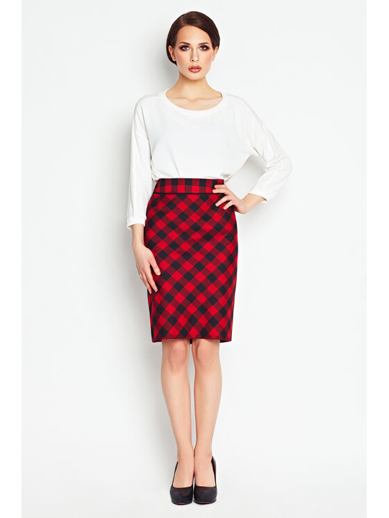Awama Awama Spódnica A107 Czerwony Basic Fit