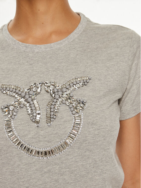 PINKO Pinko T-shirt Quentin 100535 A24E Siva Regular Fit