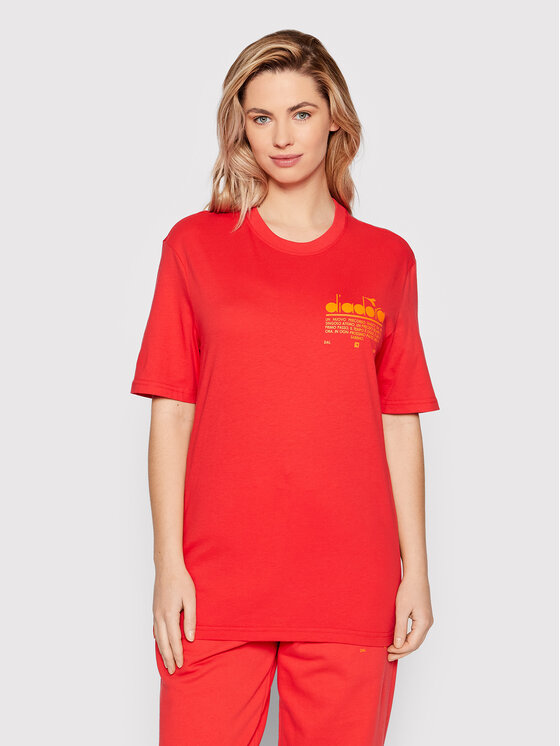 Diadora Diadora T-Shirt Unisex Manifesto 502.178208 Czerwony Loose Fit