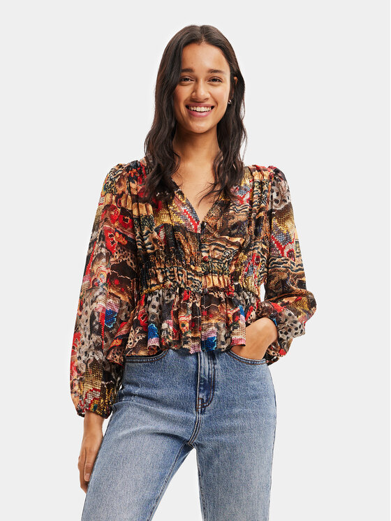 Desigual Bluză 23WWBW25 Colorat Regular Fit