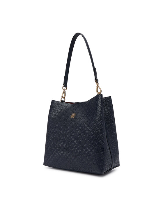Tommy Hilfiger Tommy Hilfiger Handtasche Th Icon Shoulder Bag Mono AW0AW19000 Dunkelblau