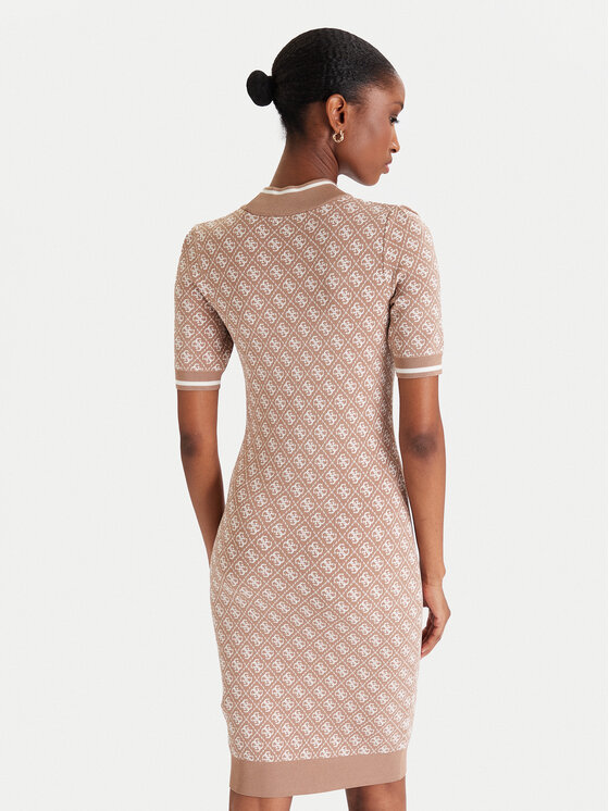 Guess Guess Trikotāžas kleita W3YK39 Z37K0 Bēšs Regular Fit