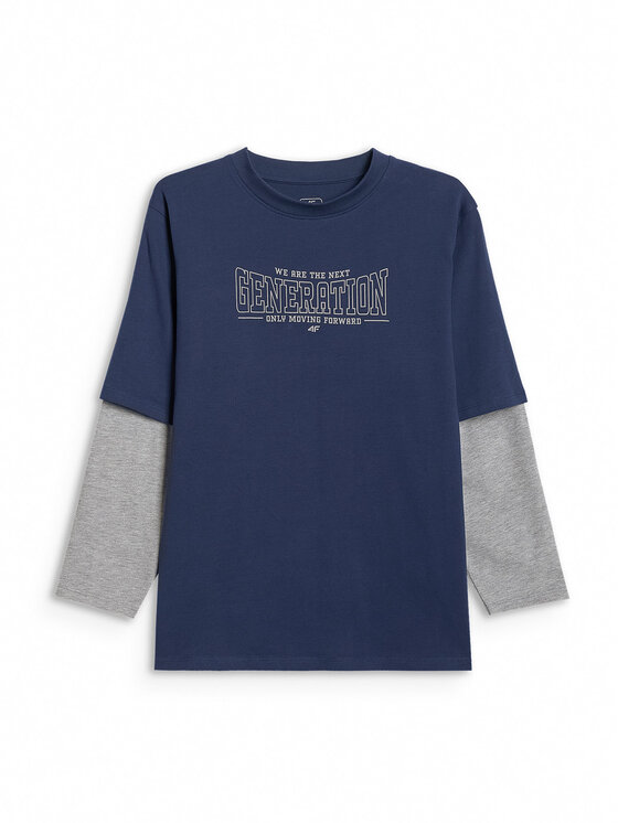 4F 4F Bluza CAMPUS VIBES Granatowy Loose Fit