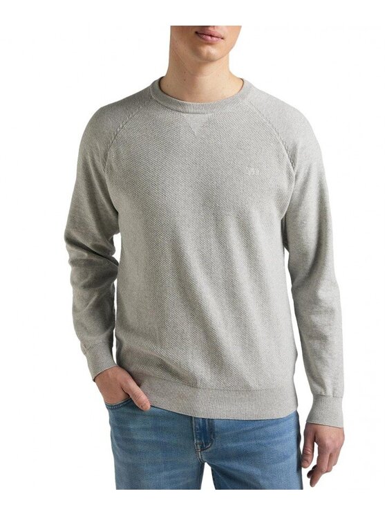 Lee Lee Sweter RAGLAN CREW KNIT Szary Regular Fit