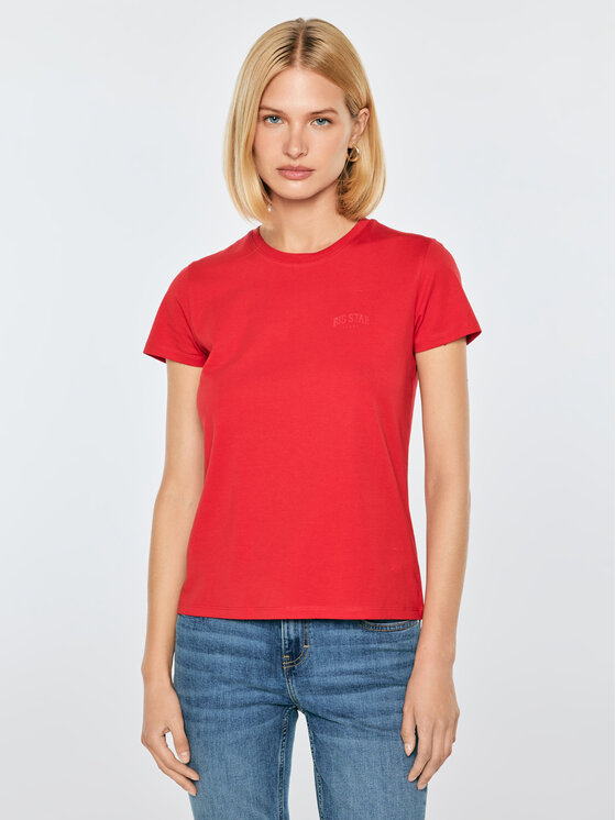 BIG STAR BIG STAR T-Shirt LIDIASA Czerwony Basic Fit