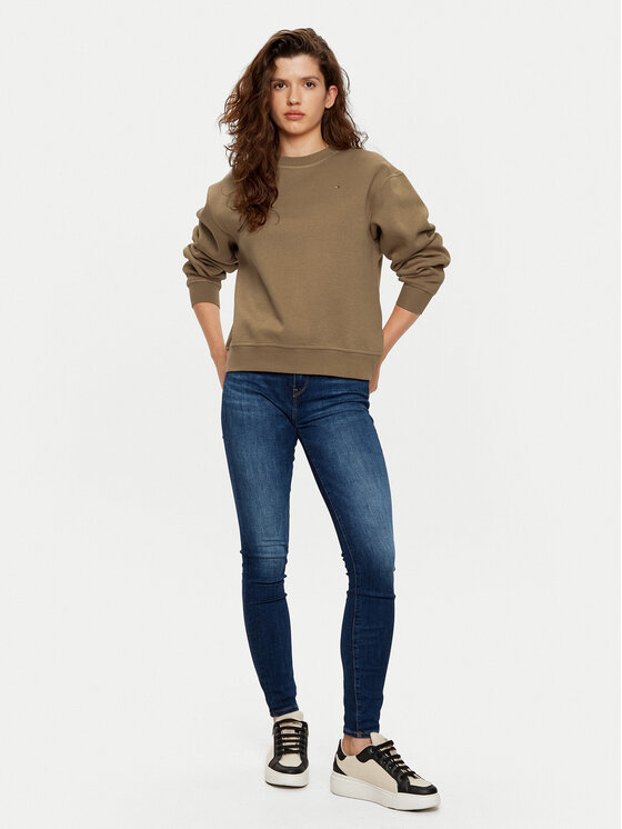 Tommy Hilfiger Tommy Hilfiger Majica dugih rukava WW0WW41246 Kaki Relaxed Fit