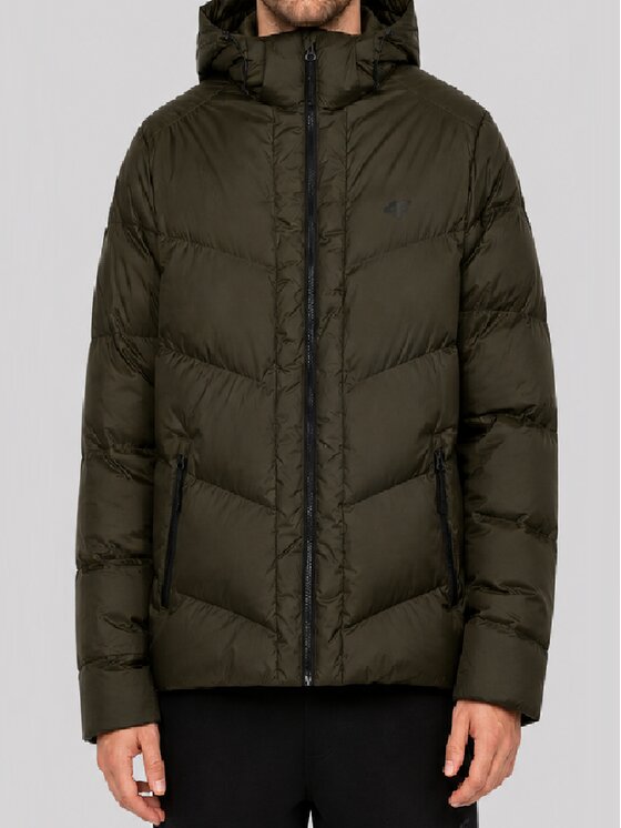 4F 4F Kurtka puchowa 4FWAW26TDJAM0939 Khaki Active Fit