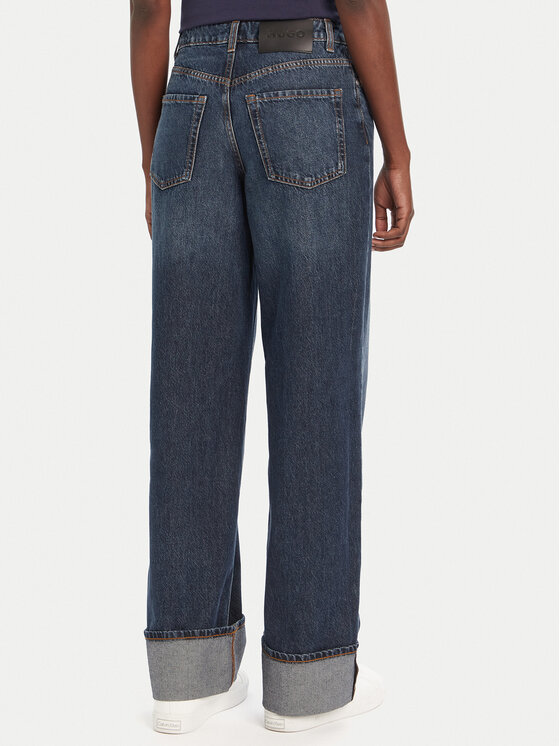 HUGO HUGO Blugi Gealena_2 50542144 Bleumarin Wide Leg
