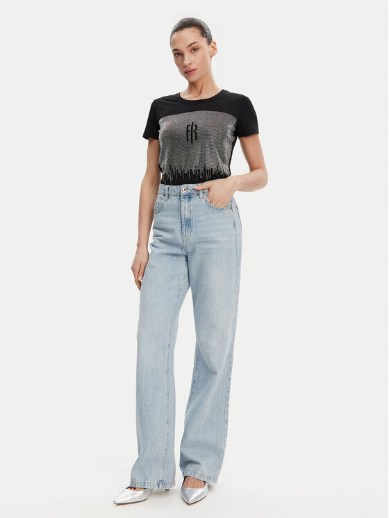 Fracomina Fracomina T-shirt FP25ST3002J449N4 Crna Regular Fit