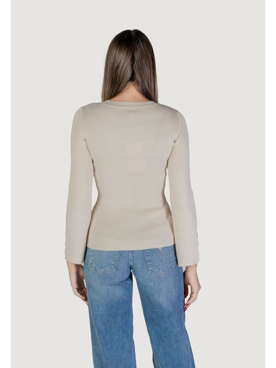 ONLY ONLY Maglione ONLNATASHA LS O-NECK PEARL CC KNT Bianco Shirt Fit