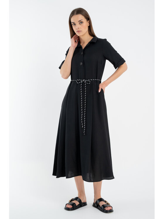 CLICK CLICK Letné šaty 60-6103 Čierna Comfortable Fit