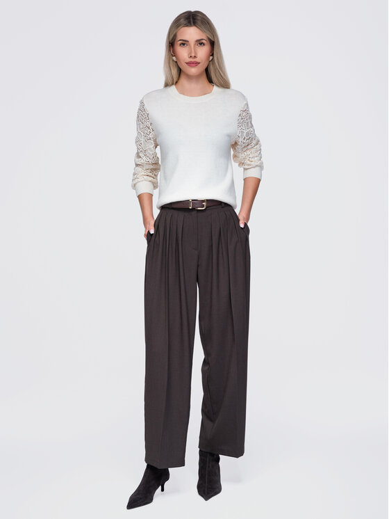 Ombre Ombre Svetr OW-SW-E0033 Béžová Regular Fit