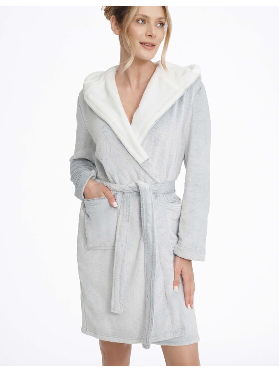 Esotiq Esotiq Szlafrok 41154 Szary Regular Fit