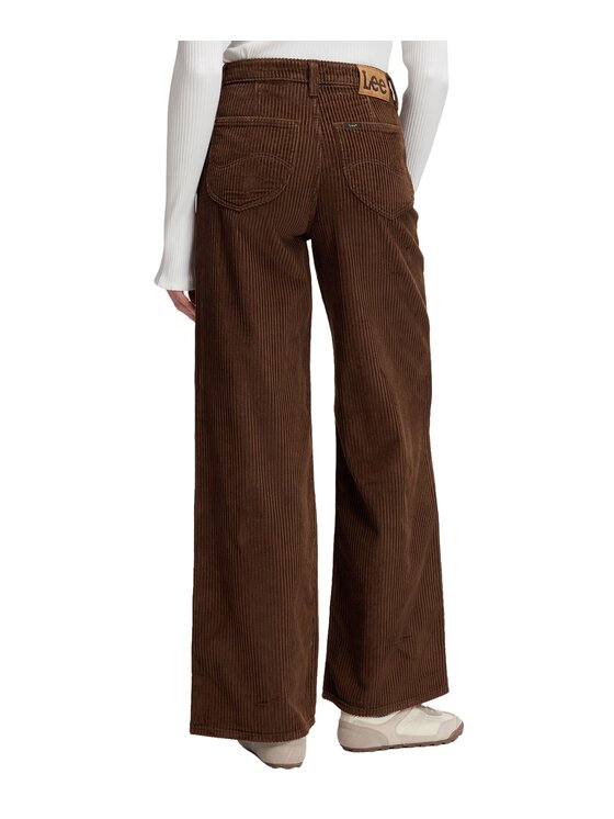 Lee Lee Spodnie materiałowe 112385905 Brązowy Relaxed Fit